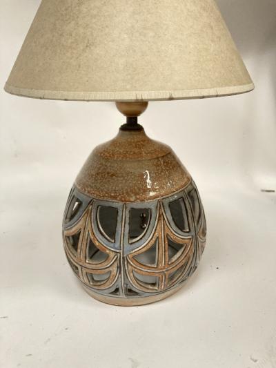  Vallauris 1970s Studio pottery ceramic lamp signed Vallauris