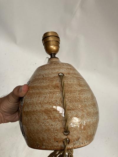 Vallauris 1970s Studio pottery ceramic lamp signed Vallauris