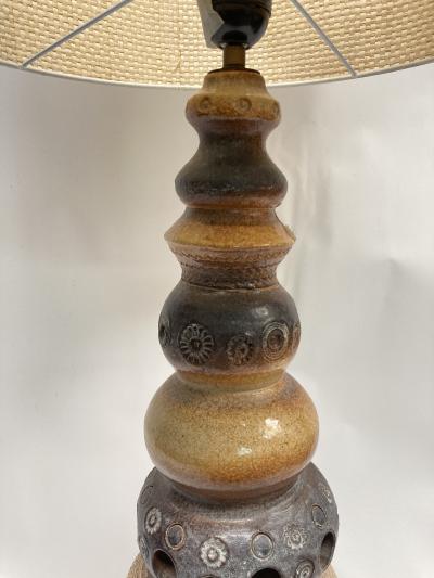  Vallauris 1970s tall ceramic lamp by Vallauris
