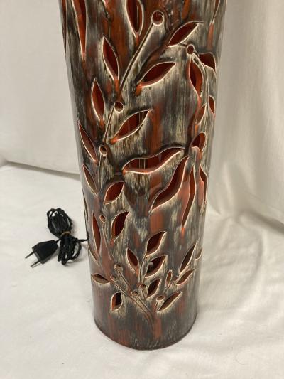  Vallauris AM 1970s Tall studio Pottery ceramic lamp by Vallauris