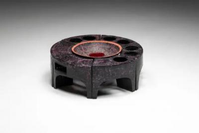 Vallauris AM Vallauris Ceramic Round Stools and Coffee Table France 1960s