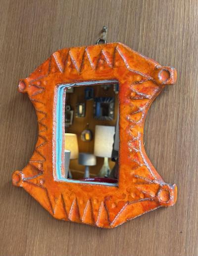  Vallauris Ceramic mirror by Herl Vallauris France 1960s