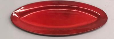  Vallauris Large French Midcentury Oval Red Ceramic Serving Platter by Voltz Vallauris