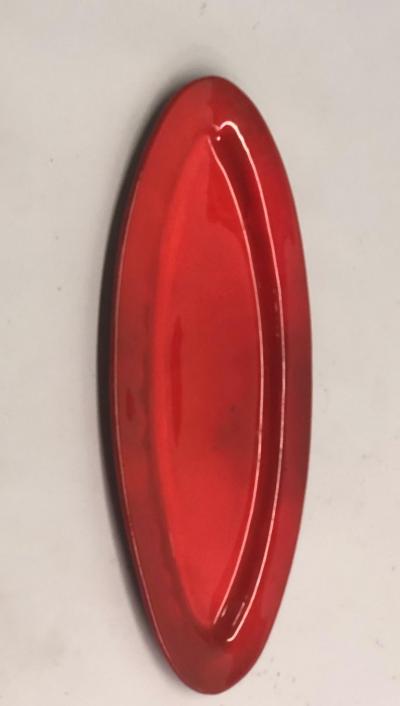  Vallauris Large French Midcentury Oval Red Ceramic Serving Platter by Voltz Vallauris
