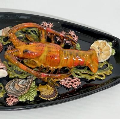  Vallauris Majolica dish decorated with sea animals Poterie de Vallauris France circa 1960