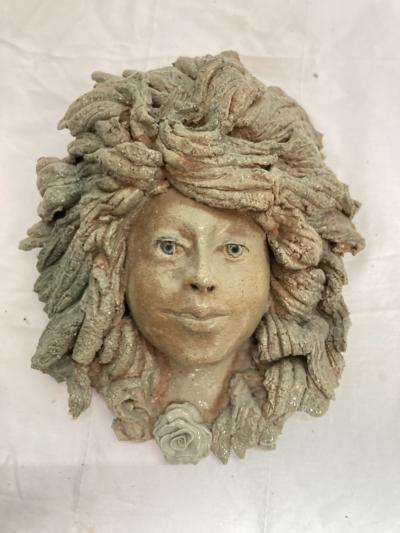  Vallauris One of a kind ceramic head wall sculpture