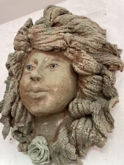  Vallauris One of a kind ceramic head wall sculpture