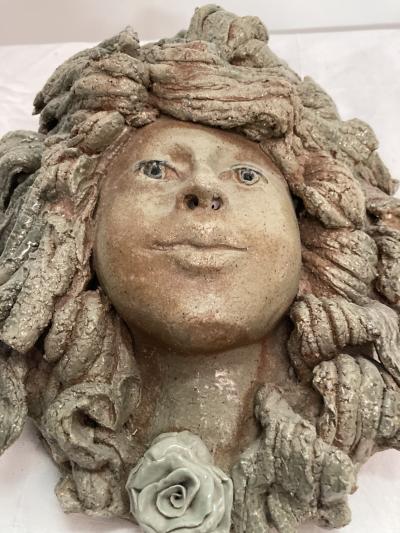 Vallauris One of a kind ceramic head wall sculpture