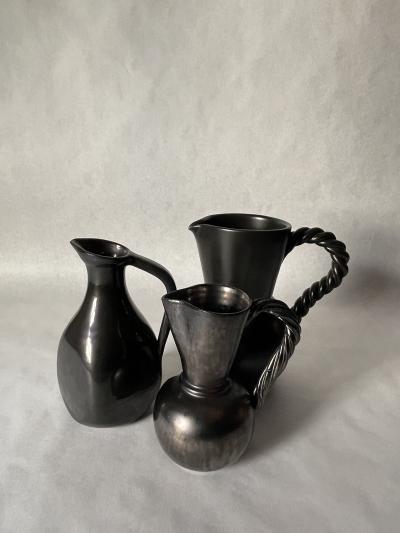  Vallauris Set of 3 French Mid century pitchers Accolay and Vallauris