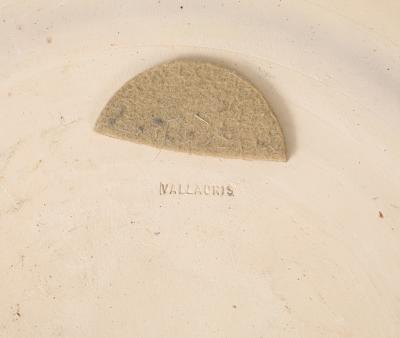  Vallauris Very Large Light Matte Clay Terra Cotta Sun Platter France 1950 signed