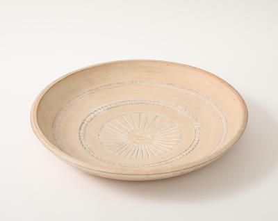  Vallauris Very Large Light Matte Clay Terra Cotta Sun Platter France 1950 signed