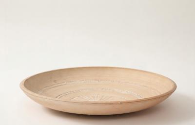  Vallauris Very Large Light Matte Clay Terra Cotta Sun Platter France 1950 signed