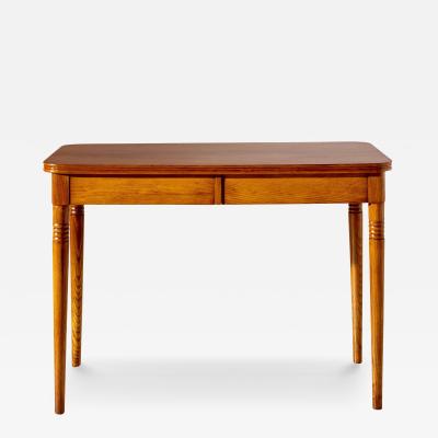  Valzania Paolo Buffa Chestnut side table with drawers by Valzania Italy 1938