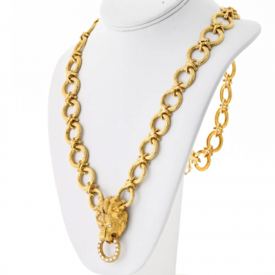  Van Cleef Arpels 18K Yellow Gold 30 Inches Convertable Bracelet Brooch Necklace