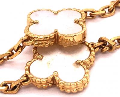  Van Cleef Arpels 2 Van Cleef Arpels 18Kt Yellow Gold Vintage Alhambra Necklaces Mother of Pearl