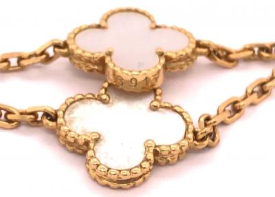  Van Cleef Arpels 2 Van Cleef Arpels 18Kt Yellow Gold Vintage Alhambra Necklaces Mother of Pearl