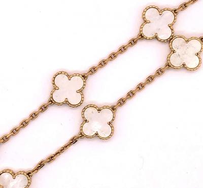  Van Cleef Arpels 2 Van Cleef Arpels 18Kt Yellow Gold Vintage Alhambra Necklaces Mother of Pearl