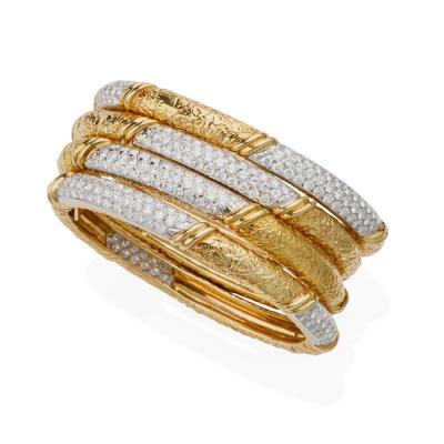  Van Cleef Arpels Four 1970s Van Cleef Arpels Diamond Bangle Bracelets