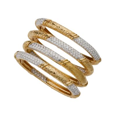  Van Cleef Arpels Four 1970s Van Cleef Arpels Diamond Bangle Bracelets