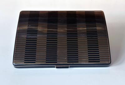  Van Cleef Arpels French Art Deco Enamel and Gilt Box by Van Cleef Arpels