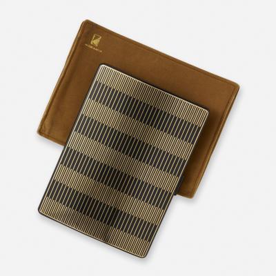  Van Cleef Arpels French Art Deco Enamel and Gilt Box by Van Cleef Arpels