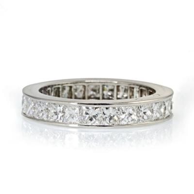  Van Cleef Arpels PLATINUM 2 85 CARATS PRINCESS CUT CHANNEL SET DIAMOND ETERNITY BAND