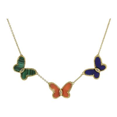  Van Cleef Arpels VAN CLEEF ARPEL THREE BUTTERFLY NECKLACE