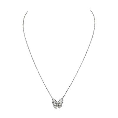  Van Cleef Arpels VAN CLEEF ARPELS 18K WHITE GOLD DIAMOND BUTTERFLY NECKLACE