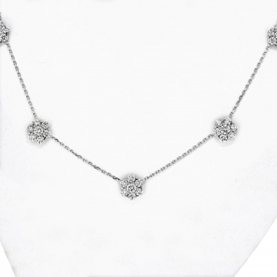  Van Cleef Arpels VAN CLEEF ARPELS 18K WHITE GOLD FLEURETTE NECKLACE