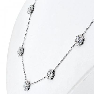  Van Cleef Arpels VAN CLEEF ARPELS 18K WHITE GOLD FLEURETTE NECKLACE