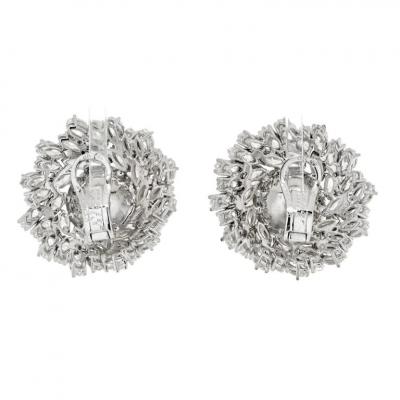  Van Cleef Arpels VAN CLEEF ARPELS 18K WHITE GOLD PEARL DIAMOND BOMBE EARRINGS