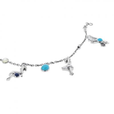  Van Cleef Arpels VAN CLEEF ARPELS 18K WHITE GOLD ROMANCE IN PARIS CHARM BRACELET