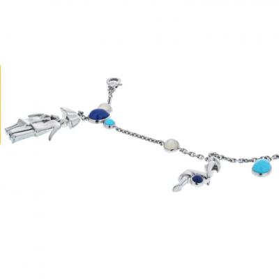  Van Cleef Arpels VAN CLEEF ARPELS 18K WHITE GOLD ROMANCE IN PARIS CHARM BRACELET