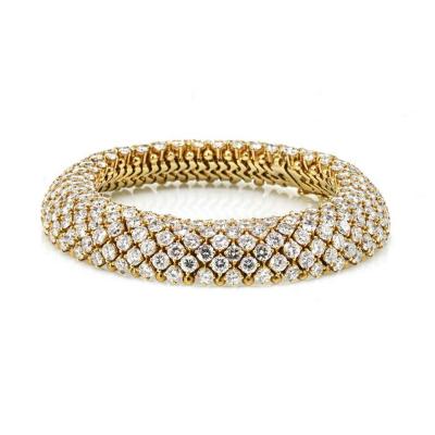  Van Cleef Arpels VAN CLEEF ARPELS 18K YELLOW GOLD 40 00CTTW MULTI ROW PAVE DIAMOND BRACELET