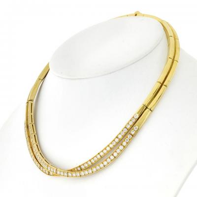  Van Cleef Arpels VAN CLEEF ARPELS 18K YELLOW GOLD 6 CARAT DIAMOND CROSSOVER COLLAR NECKLACE