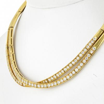  Van Cleef Arpels VAN CLEEF ARPELS 18K YELLOW GOLD 6 CARAT DIAMOND CROSSOVER COLLAR NECKLACE
