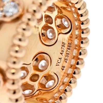  Van Cleef Arpels VAN CLEEF ARPELS 18K YELLOW GOLD PERLEE CLOVER DIAMOND RING