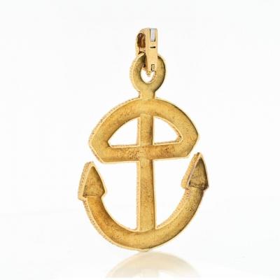  Van Cleef Arpels VAN CLEEF ARPELS 18K YELLOW GOLD TEXTURED ANCHOR PENDANT