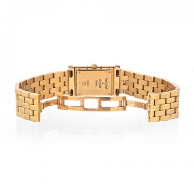  Van Cleef Arpels VAN CLEEF ARPELS 18K YELLOW GOLD VINTAGE ROUND DIAL RUBY ACCENTS LADIES WATCH