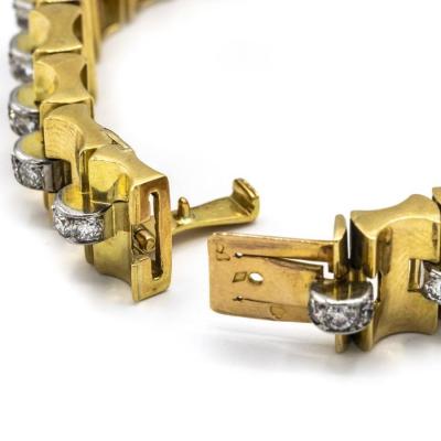  Van Cleef Arpels VAN CLEEF ARPELS 1940S 18K YELLOW GOLD VINTAGE RETRO DIAMOND WRIST WATCH