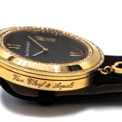  Van Cleef Arpels VAN CLEEF ARPELS CHARM BRACCELET 18K ROSE GOLD DIAMOND BEZEL WATCH