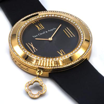  Van Cleef Arpels VAN CLEEF ARPELS CHARM BRACCELET 18K ROSE GOLD DIAMOND BEZEL WATCH