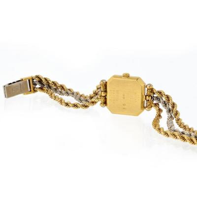  Van Cleef Arpels VAN CLEEF ARPELS DIAMOND 18K TWO TONE SQUARE DIAL VINTAGE LADIES WATCH