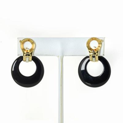  Van Cleef Arpels VAN CLEEF ARPELS DOOR KNOCKERS 18K YELLOW GOLD INTERCHANGABLE BOTTOMS EARRINGS