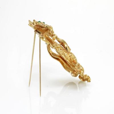  Van Cleef Arpels VAN CLEEF ARPELS DRAGON 18K YELLOW GOLD DIAMOND BROOCH