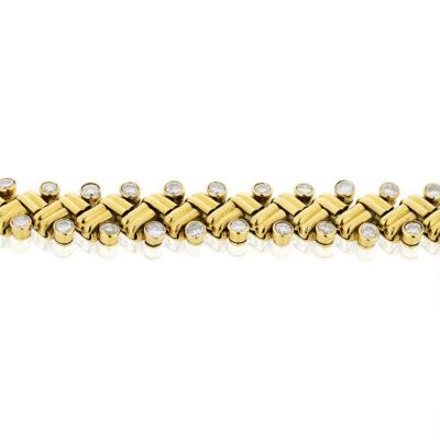  Van Cleef Arpels VAN CLEEF ARPELS GRAIN OF RICE 18K YELLOW GOLD DIAMOND BRACELET