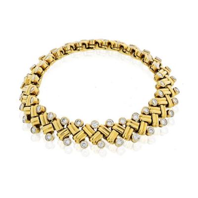  Van Cleef Arpels VAN CLEEF ARPELS GRAIN OF RICE 18K YELLOW GOLD DIAMOND BRACELET