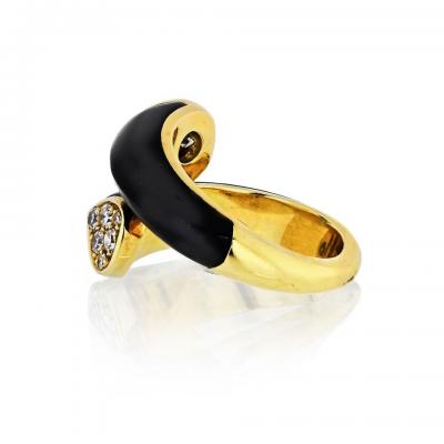  Van Cleef Arpels VAN CLEEF ARPELS TOI ET MOI 18K YELLOW GOLD DIAMOND BLACK ONYX RING