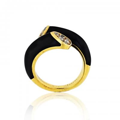  Van Cleef Arpels VAN CLEEF ARPELS TOI ET MOI 18K YELLOW GOLD DIAMOND BLACK ONYX RING