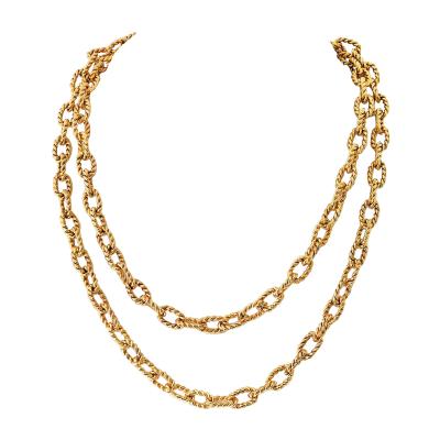  Van Cleef Arpels Van Cleef Arpels 14K Yellow Gold 1960s 34 inches Necklace